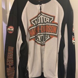 Harley-Davidson Black, White, and Orange Mesh Jacket